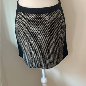 J. Crew black and white wool mini skirt